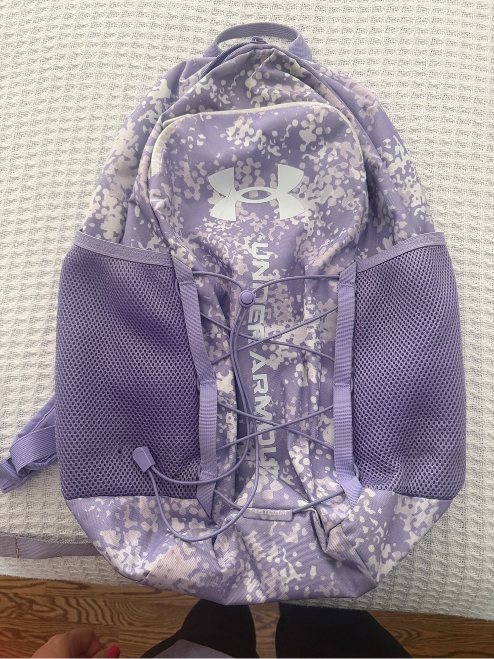 Under Armour Lilac Camo-Print Women's Backpack with White Logo